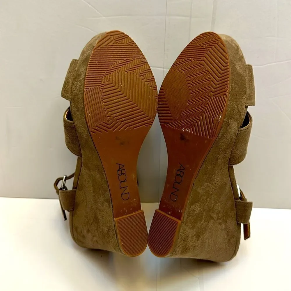 Abound Jemma women’s suede wedge ankle strap sandals size 10M